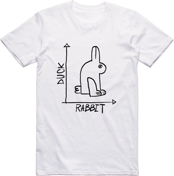 Mens Funny T-Shirt Rabbit Duck Design Regular Fit 100% Cotton Tee