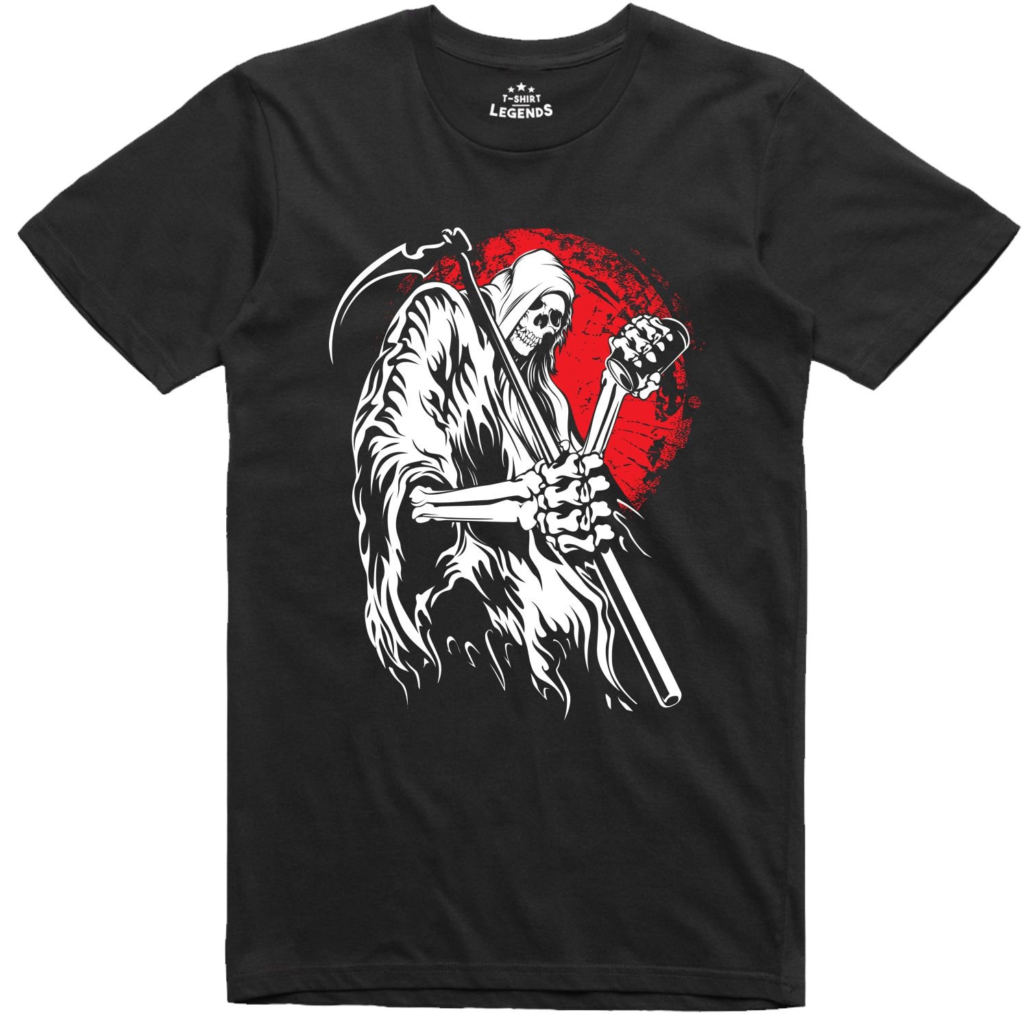 Image of Grim Reaper Halloween Costume Design 100% Cotton T Shirt