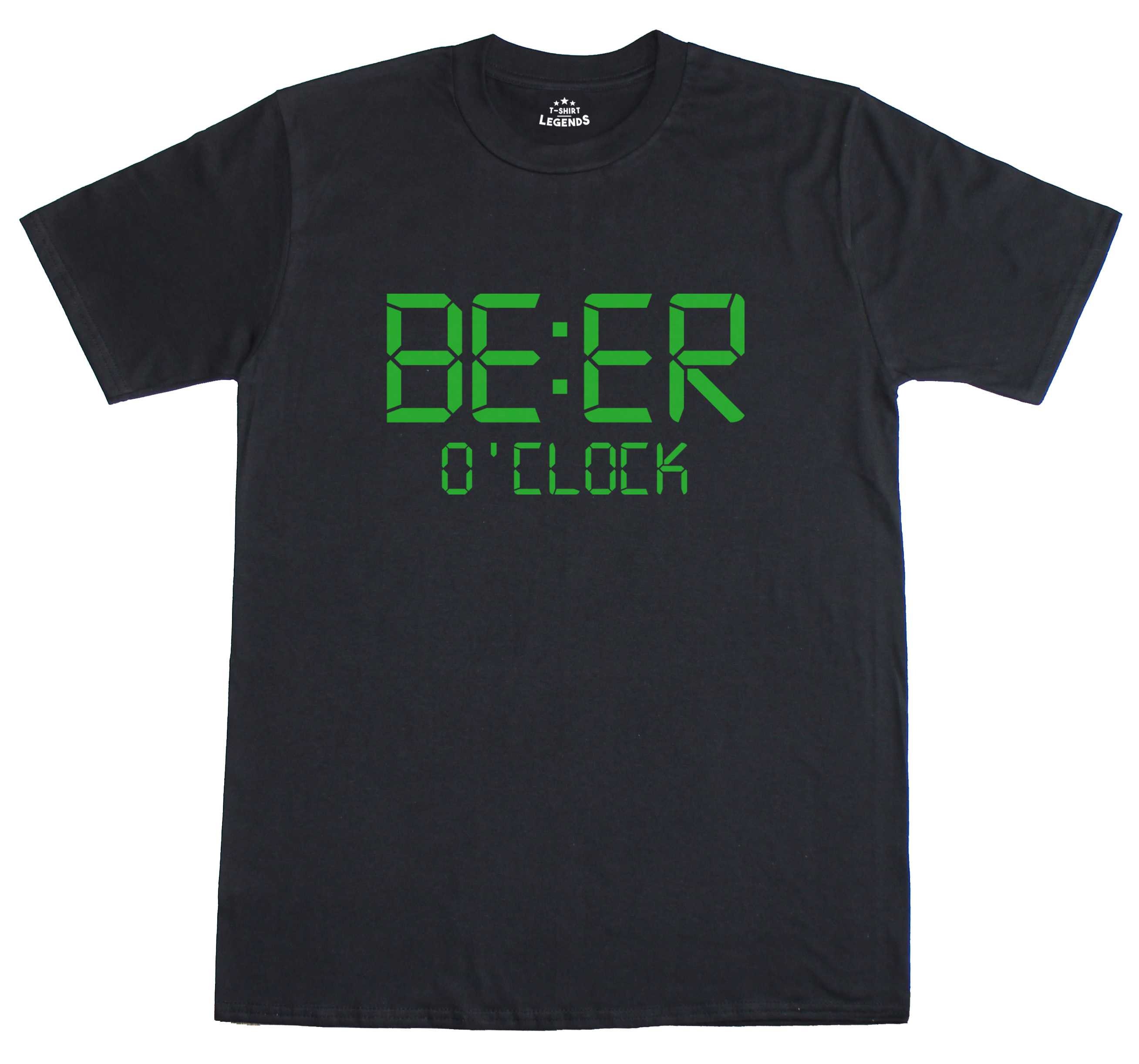 Image of Funny T-Shirt Beer O'clock Regular Fit 100% Cotton Tee