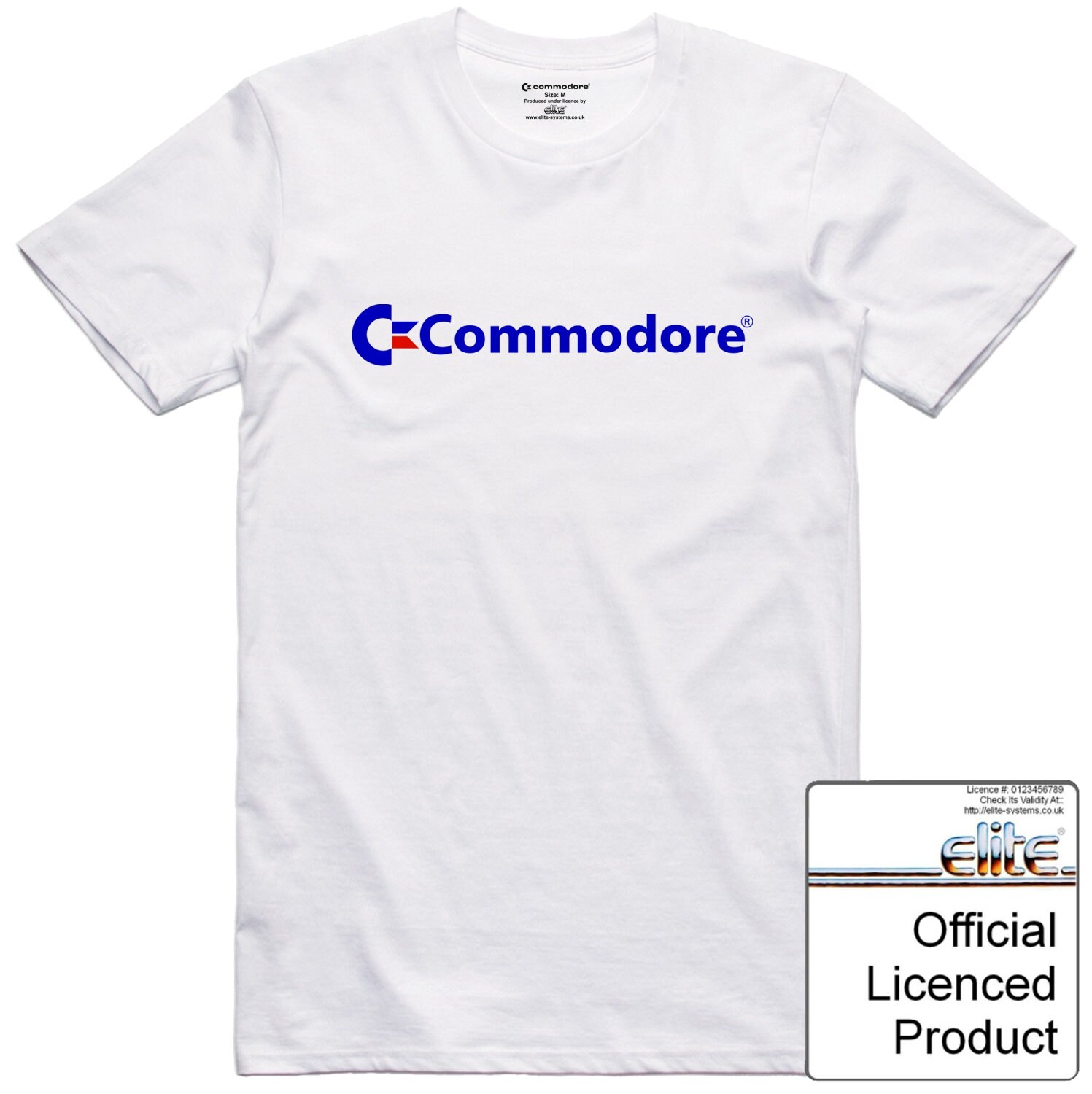 Image of Commodore 64 T Shirt Officially Licenced Vintage 8 Bit Colour Mixed Font Logo