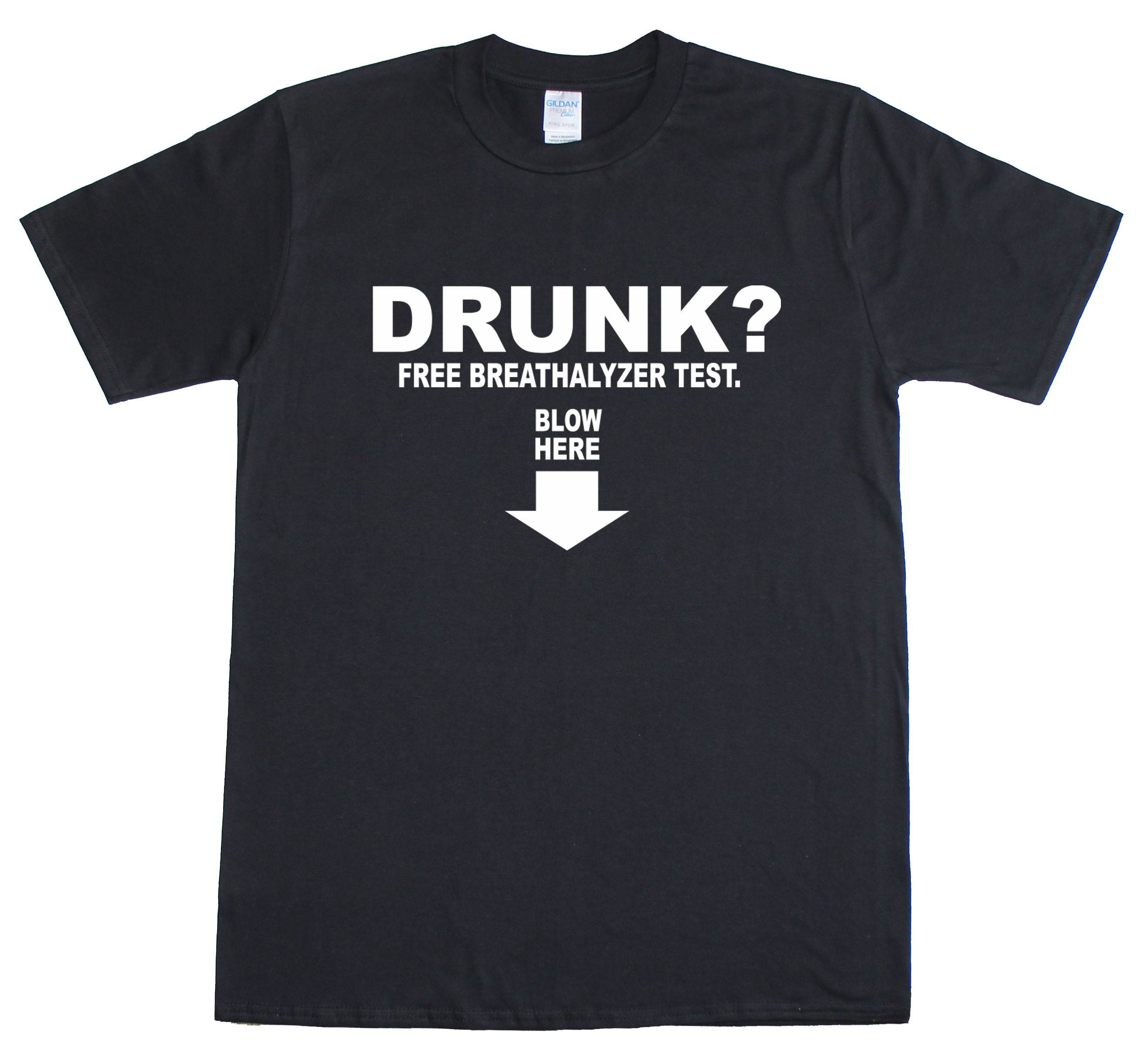 Image of Drunk Free Breathalyzer Test Funny Rude Mens Loose Fit Cotton T-Shirt