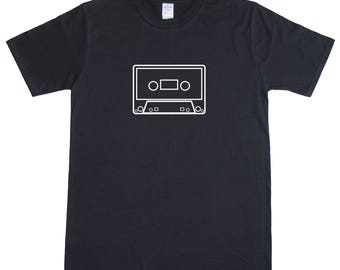 Cassette Tape Old Skool Retro Cult Music Mens Loose Fit Cotton T-Shirt