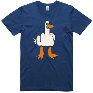 Mens Funny T-Shirt Rude Seagull Design Regular Fit 100% Cotton Tee image 8