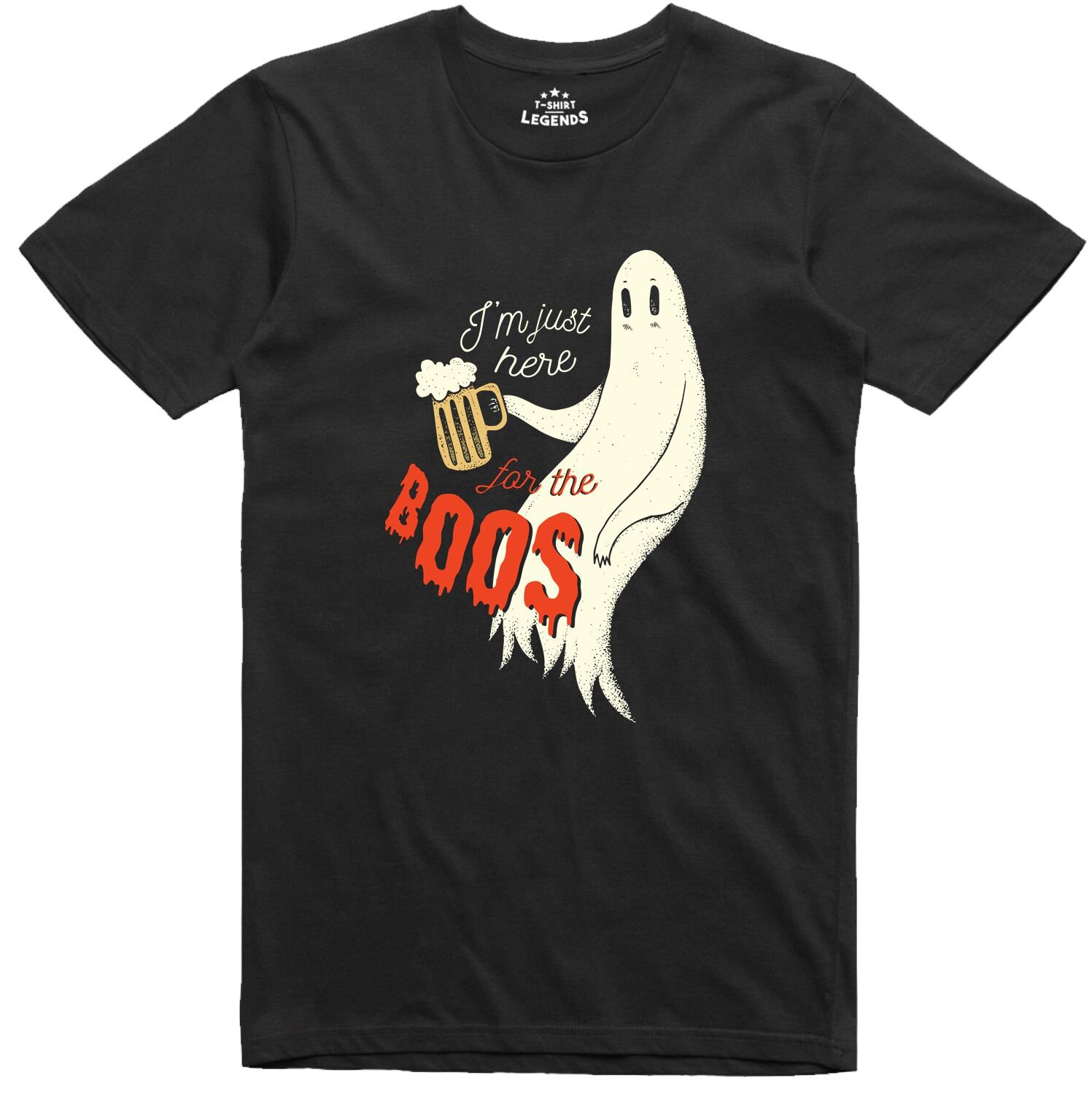 Image of Halloween Costume Just Here For The Boos Funny 100% Cotton T Shirt New Design