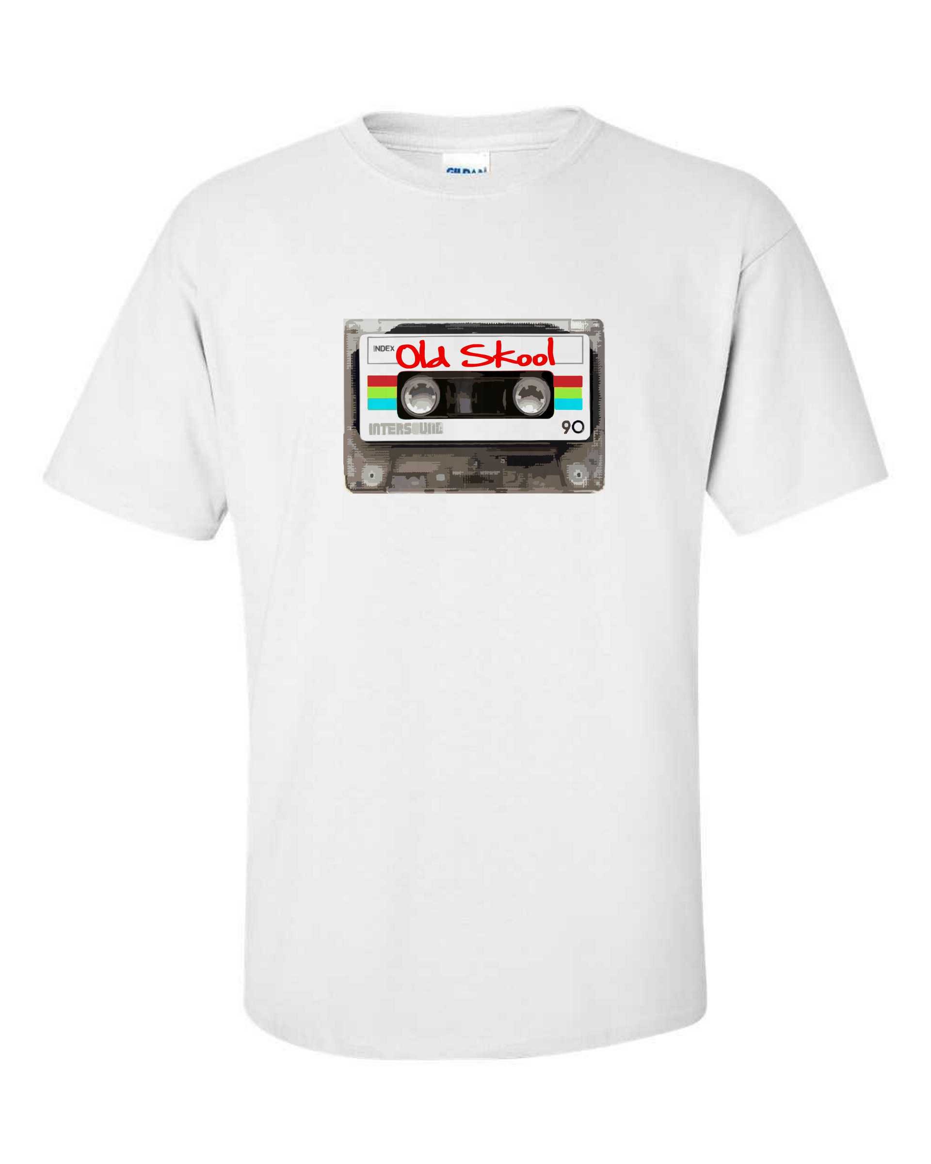 Image of Audio Cassette Old Skool Music Pop Art Design Mens Loose Fit Cotton T-Shirt