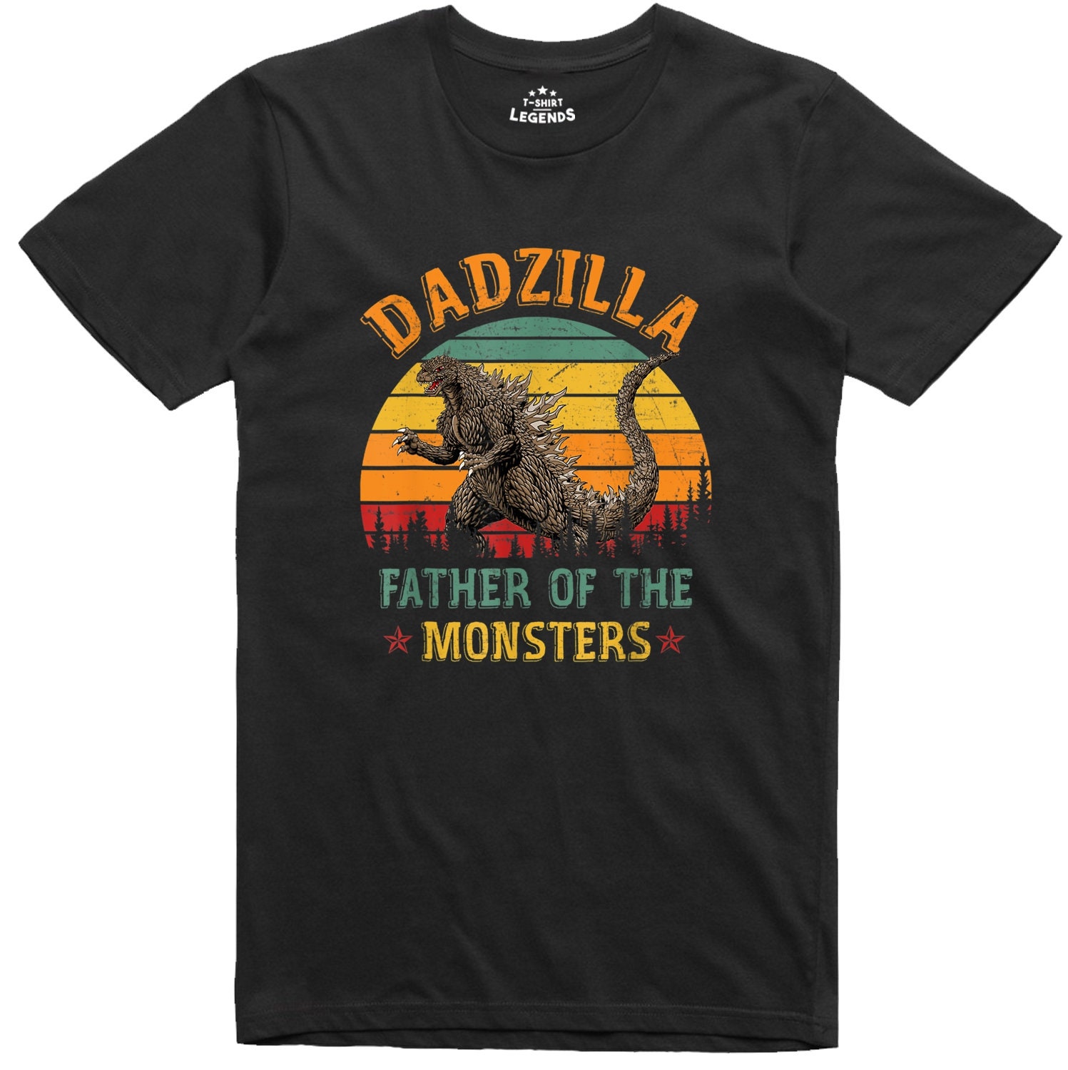 Image of Dadzilla Funny Dad T Shirt Father's Day Gift Regular Fit Gildan Cotton Tee