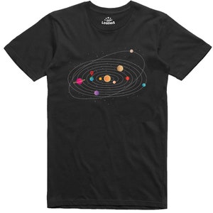 Herren T Shirt Solar System Google Karte lustige Geek regelmäßige Passform