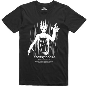 Halloween T Shirt Mens Gothic Noctiphobia Regular Fit Cotton Gildan Tee