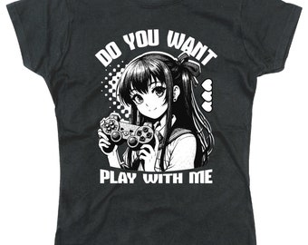 Womens Funny T Shirt Gamer Console Retro Female Fit Funny Cotton T Shirt