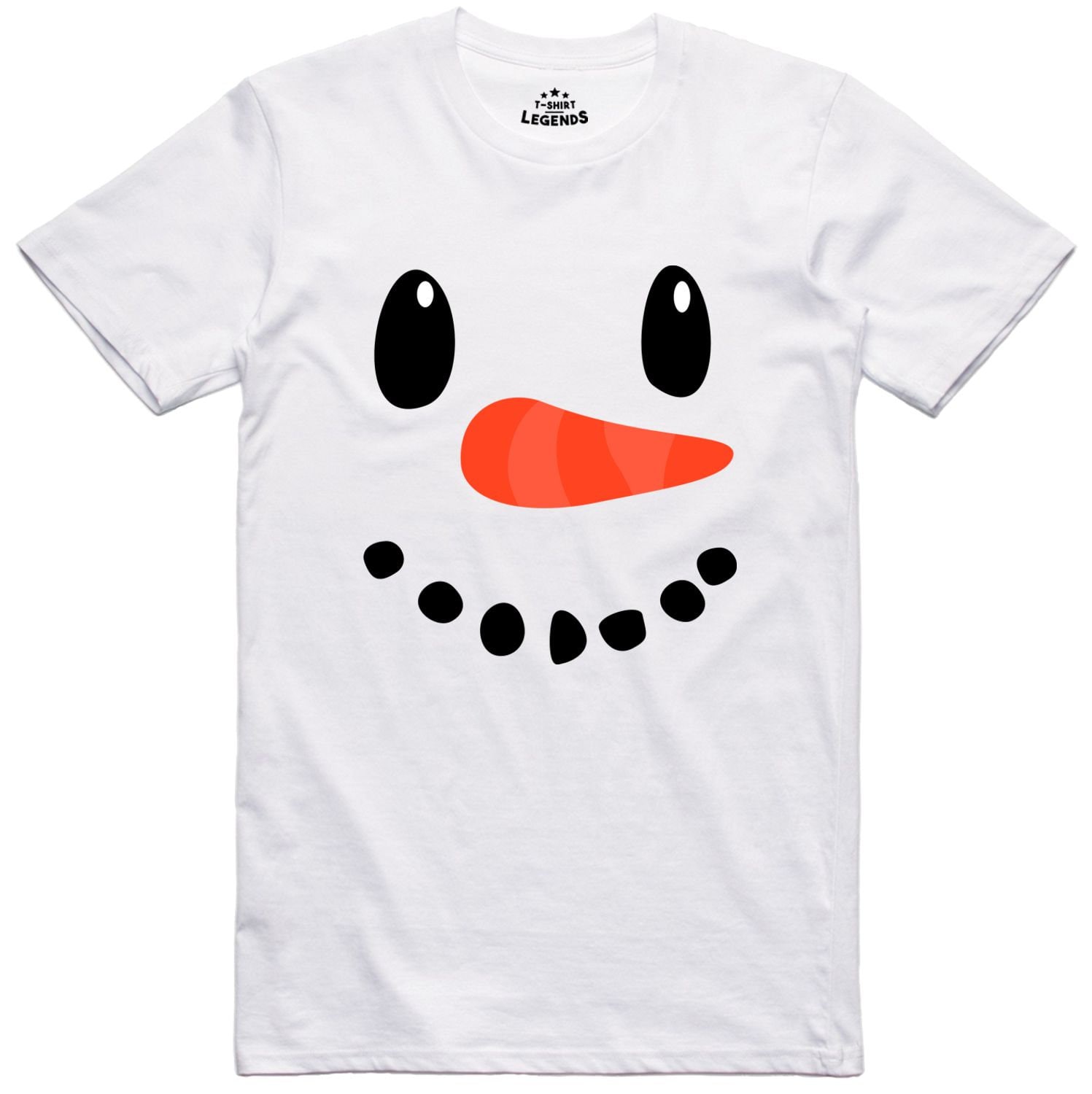 Image of Mens Christmas T Shirt Snowman Face Novelty Festive Funny Tee