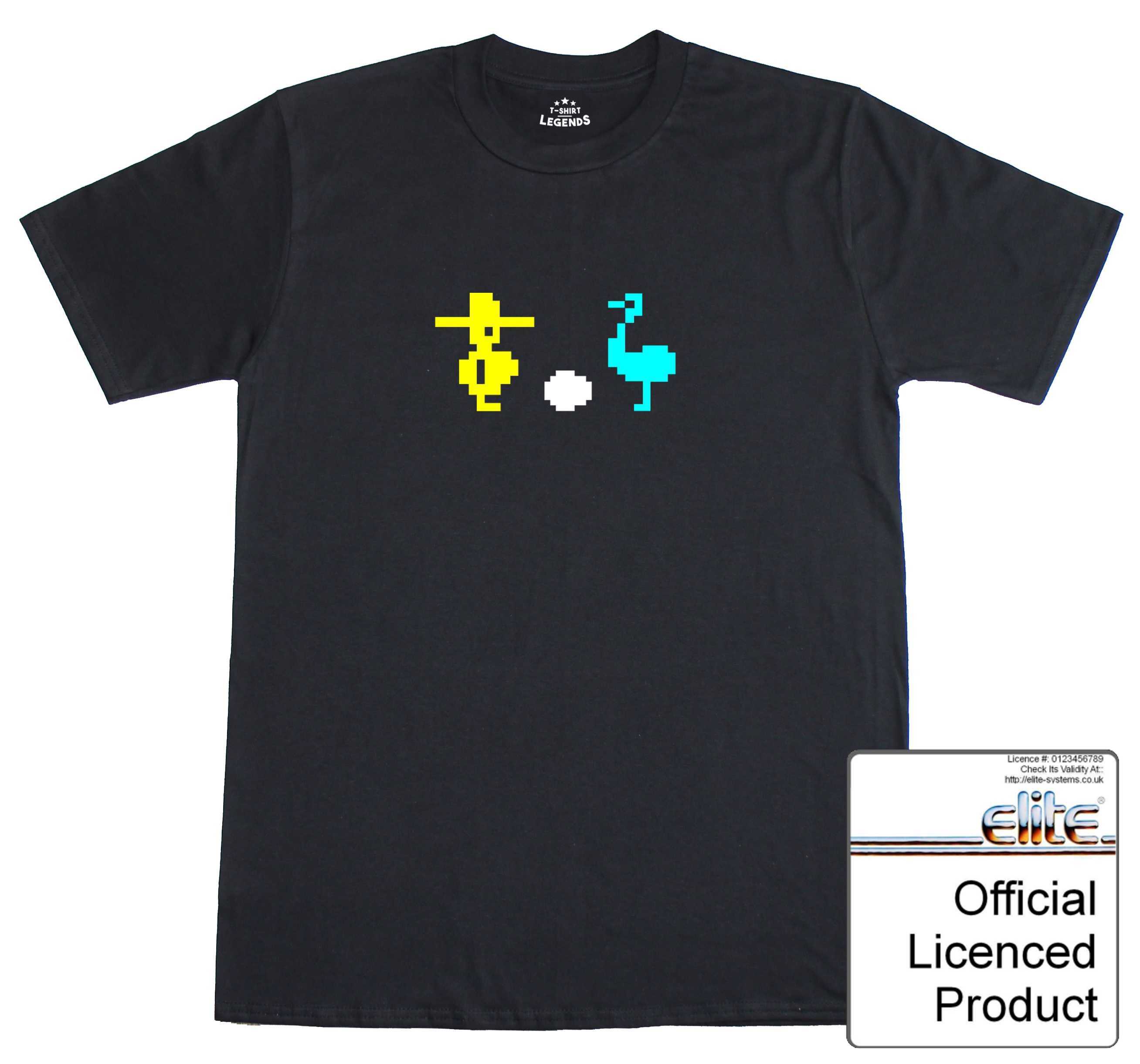 Image of Chuckie Egg T Shirt Retro Gamer 8 Bit Officially Licensed Elite Spectrum 48K C64