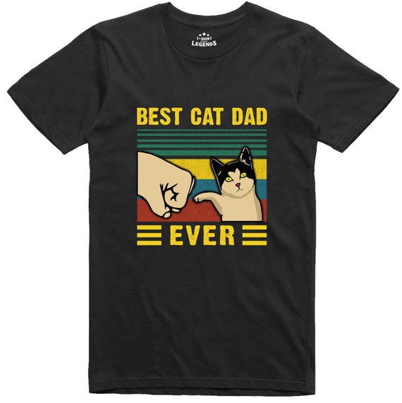 Best Cat Dad Fathers Day Funny Mens T Shirt Regular Fit Gildan Cotton Tee