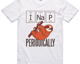 Funny Unisex T Shirt Sloth Periodic Element Regular Fit 100% Cotton Tee