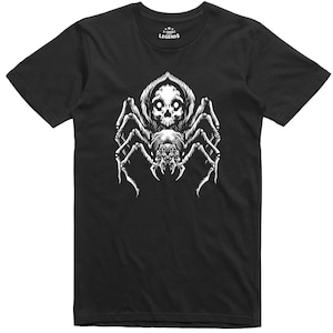 T Shirt Mens Halloween Costume Skull Spider Horror Design Regular Fit Tee