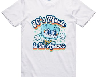 Funny T Shirt 80's Cassette Music Cotton Tee