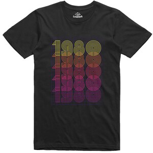 1980&#39;s T Shirt Retro Print Mens Regular Fit Cotton Tee