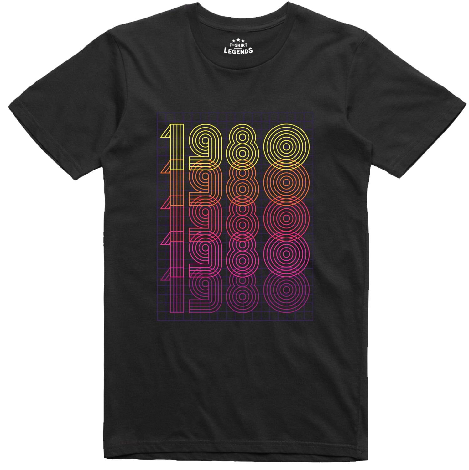 Image of 1980's T Shirt Retro Print Mens Regular Fit Cotton Tee