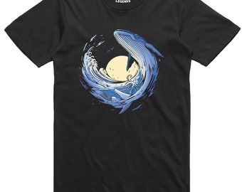 Whale T Shirt Mens Regular Fit Nature Print Cotton Tee