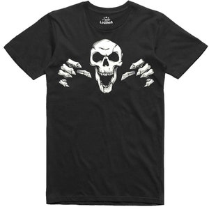 Horror Mens T Shirt Skull Laughing Skeleton Gothic Regular Fit 100% Cotton Tee