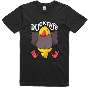 Funny T Shirt Duck Tape Print Regular Fit 100% Cotton Tee