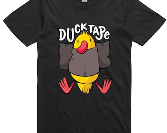 Funny T Shirt Duck Tape Print Regular Fit 100% Cotton Tee