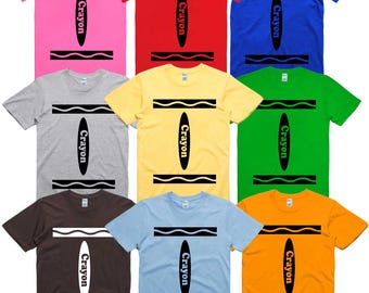 Crayon T Shirt Funny World Book Day Costume / Halloween Fancy Dress Cotton Tee