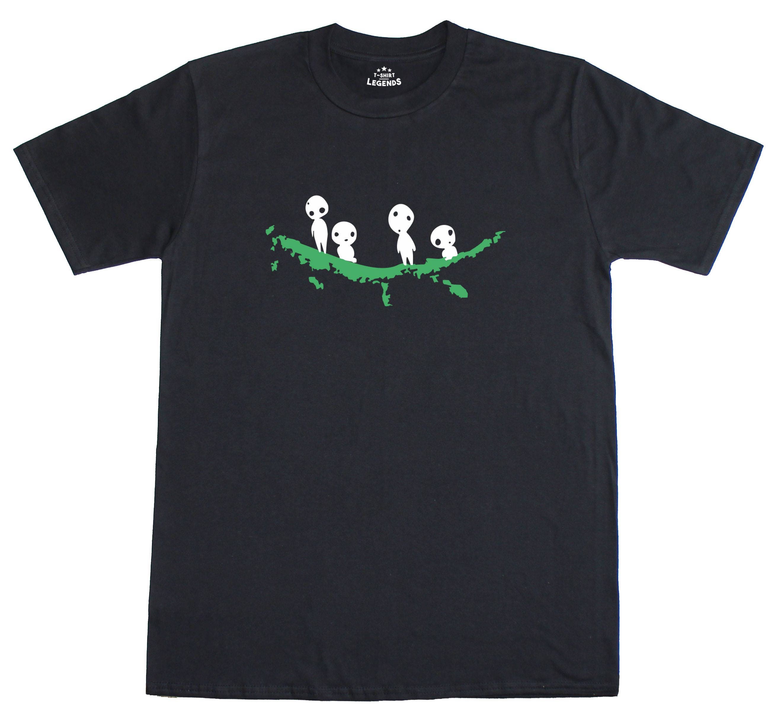 Image of Kodama On Tree Japanese Folklore Spirit Mens Loose Fit Cotton Tee Shirt