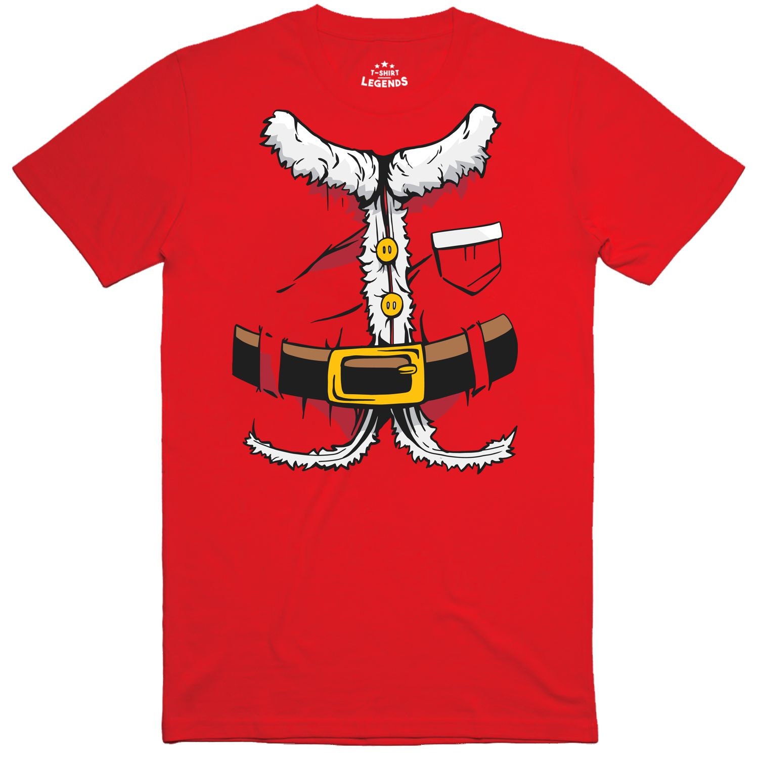 Image of Mens T Shirt Santa Christmas Costume Festive Regular Fit 100% Cotton Funny Top