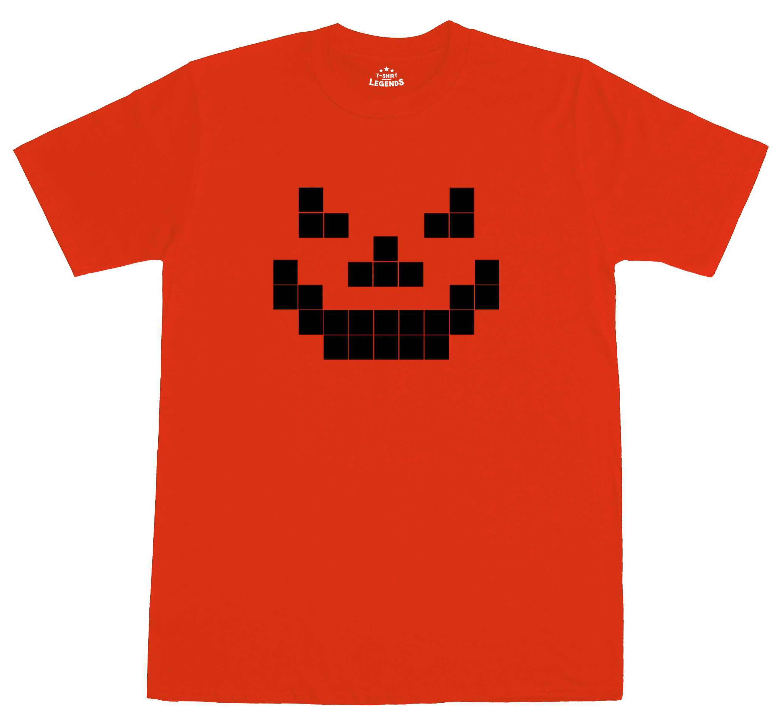 Image of Pixel Pumpkin Retro 8-Bit Computer Design T Shirt