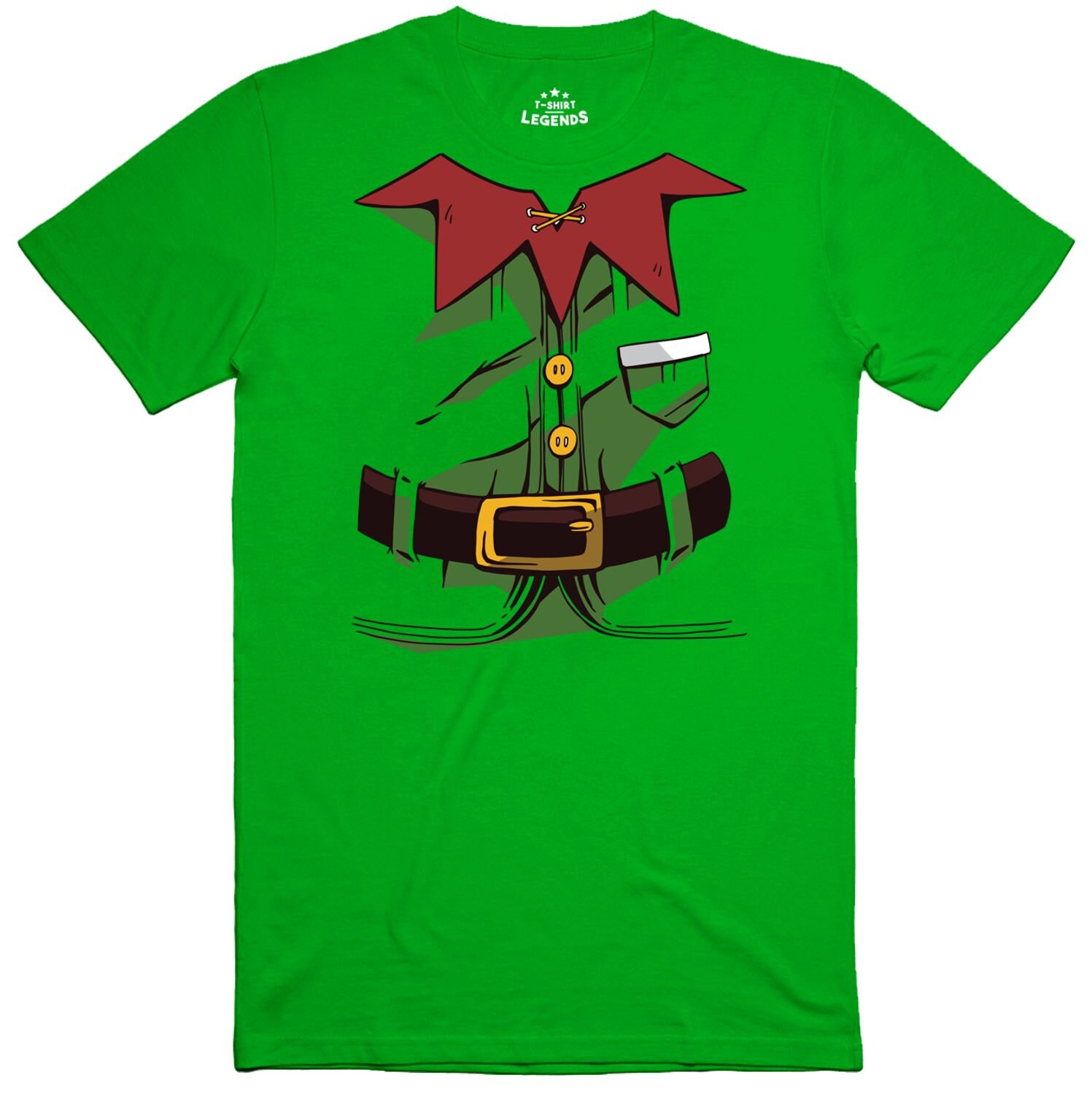 Image of Mens Elf T Shirt Costume Christmas Festive Regular Fit 100% Cotton Funny Shirt