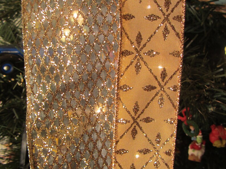 Champagne Wired Ribbon Christmas Tree Topper Bow Champagne Bow Etsy