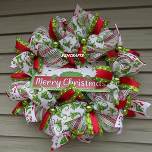 Grinch Christmas Wreath Green Monster Wreath Christmas Wreath Holiday Wreath Grinch Wreath Yule Wreath Grinch Xmas Wreath Red Green Wreath
