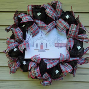 Winter Deco Mesh Wreath Winter Wreath Christmas Wreath Holiday Wreath Yule Wreath Christmas Decor Snowflake Wreath Church Wreath