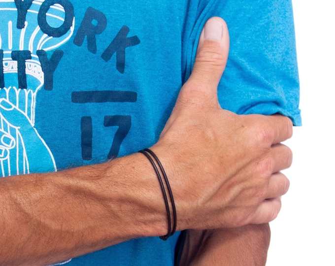 Rubber Bracelet for Men, Cool Wristband for Guys, Thin Mens Colored Silicone Jewelry. 2 mm