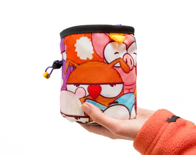 Rock Climbing Gear. Colorful Chalk Bag. Rock Climber Gift For Climbers, L Size