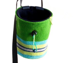 Crochet Chalk Bag. Trad Chalk Bag for Climbers. Climbers Gift Idea. Handmade Chalkbag L Size