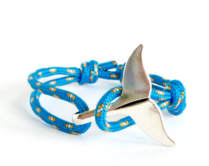 Mermaid Wrap Bracelet, Mermaid Dolphin Bracelet, Mermaid Tail Bracelet - Cuff Beach Jewelry Of Rope. 3 mm
