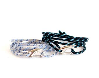 Mens Climbing Rope Bracelet, Wrap Around Gift For Boyfriend, Rock Climbing Carabiner Jewelry For Men. 2mm