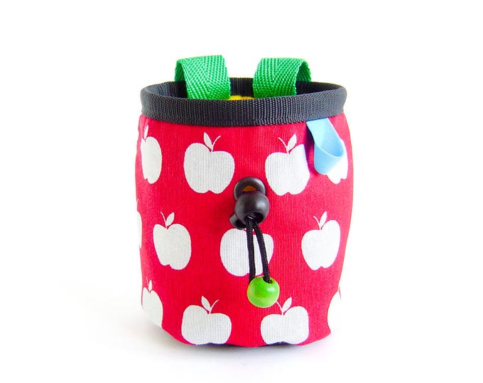 Rock Climbing Chalk Bag Kids. Child Chalkbag. Mini Chalk Bag, Chalkbag Kinder. Apples, Handmade, S Size