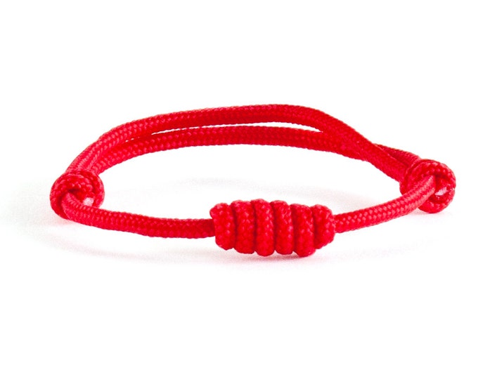Paracord Bracelet, Survival Bracelet, Knot Rope Bracelet Of Red Paracord 275. 3mm