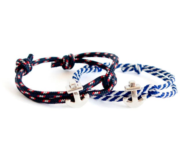 Mens Anchor Bracelet, Nautical Bracelet, Father Son Matching Anchor Jewellery. 2 mm