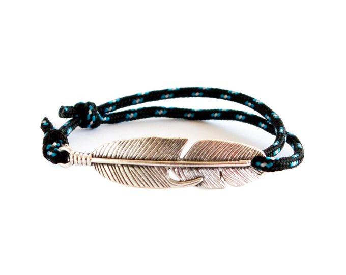 Feather Jewelry, Feather Hand Bracelet, Lucky Feather Bracelet Jewelry. 2 mm