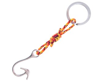 Mens Key Chain for Guys, Luxury Fashion Handmade Keychain for Boyfriend, Fisherman Fishing Hook Keyring for Him
