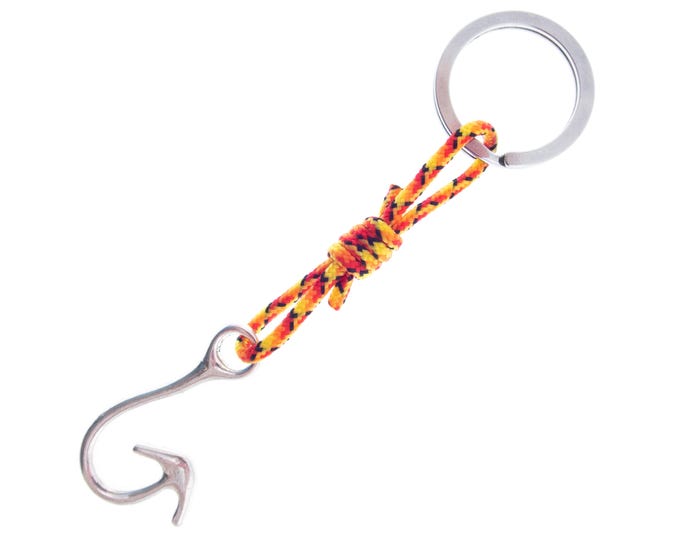 Mens Key Chain for Guys, Luxury Fashion Handmade Keychain for Boyfriend, Fisherman Fishing Hook Keyring for Him