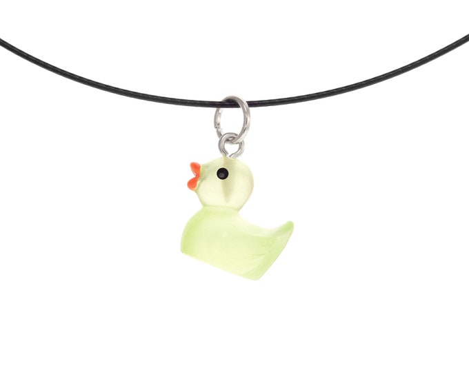 Women Cute Necklace with Rubber Duck. Nice Pretty Friendship Duckie Necklace. Cute Pendant for Girlfriend. Debugging Programming Ladies Gift