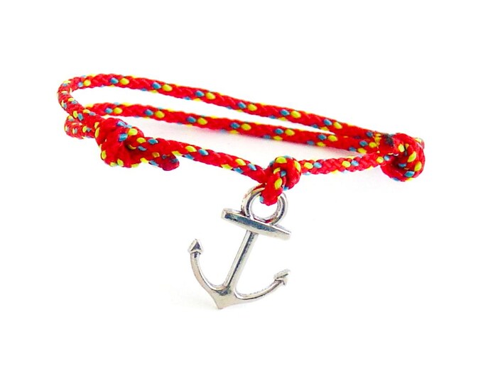 Beach Themed Bracelet, Friendship Life Rope Mens Jewelry, Cute Anchor Ocean Style String Bracelet. 2 mm