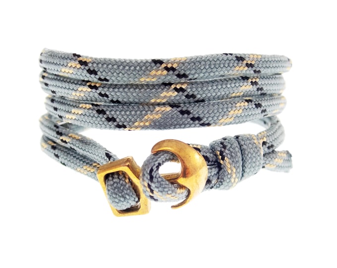 Beach Bracelet Men & Women. City Beach Bracelet for Guys, Girls. Beachy Friendship Ankle Bracelet. Stack Anklet Cuff, Anchor Charm. 4 mm