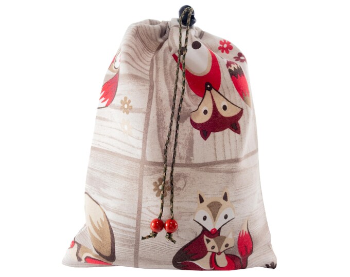 Canvas Gift Bag, Drawstring Yoga Gym Pouch, Plain School Accessory Purse, Small Day Cinch Bag. H30/W22 cm