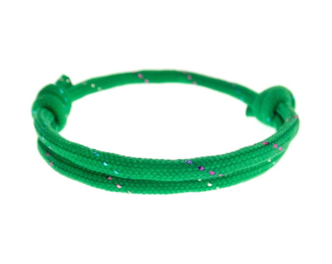 Paracord Bracelet Sliding Knot. Adjustable No Buckle Rope Bracelet. One Strand One Color Bracelet for Men & Women, Girl. Cord Anklet. 4 mm