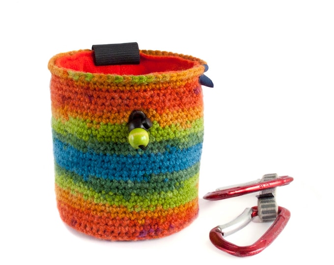 Two Loops Bouldering Chalk Bag Climbing Gear for Indoor and Traditional  Rock Climbing. Bouldering Bucket of Neoprene, Crochet. M Size